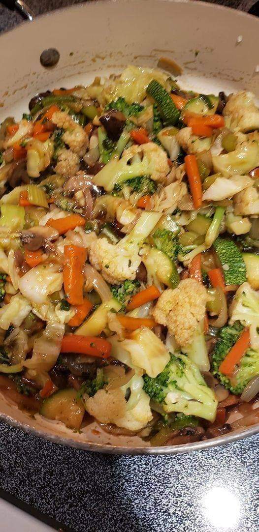 Vegan rainbow of food! Stir fry