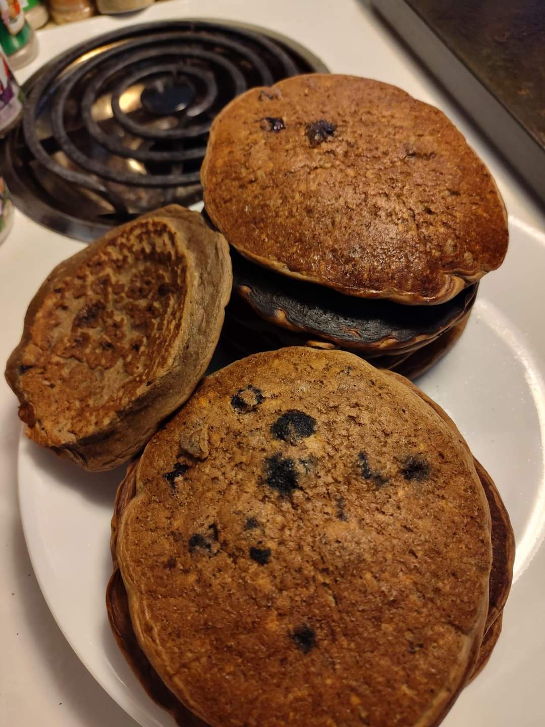 Vegan blueberry chickpea flour panct