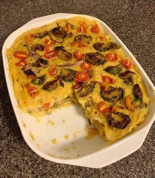 Vegan Frittata-Inspired Baked Polenta