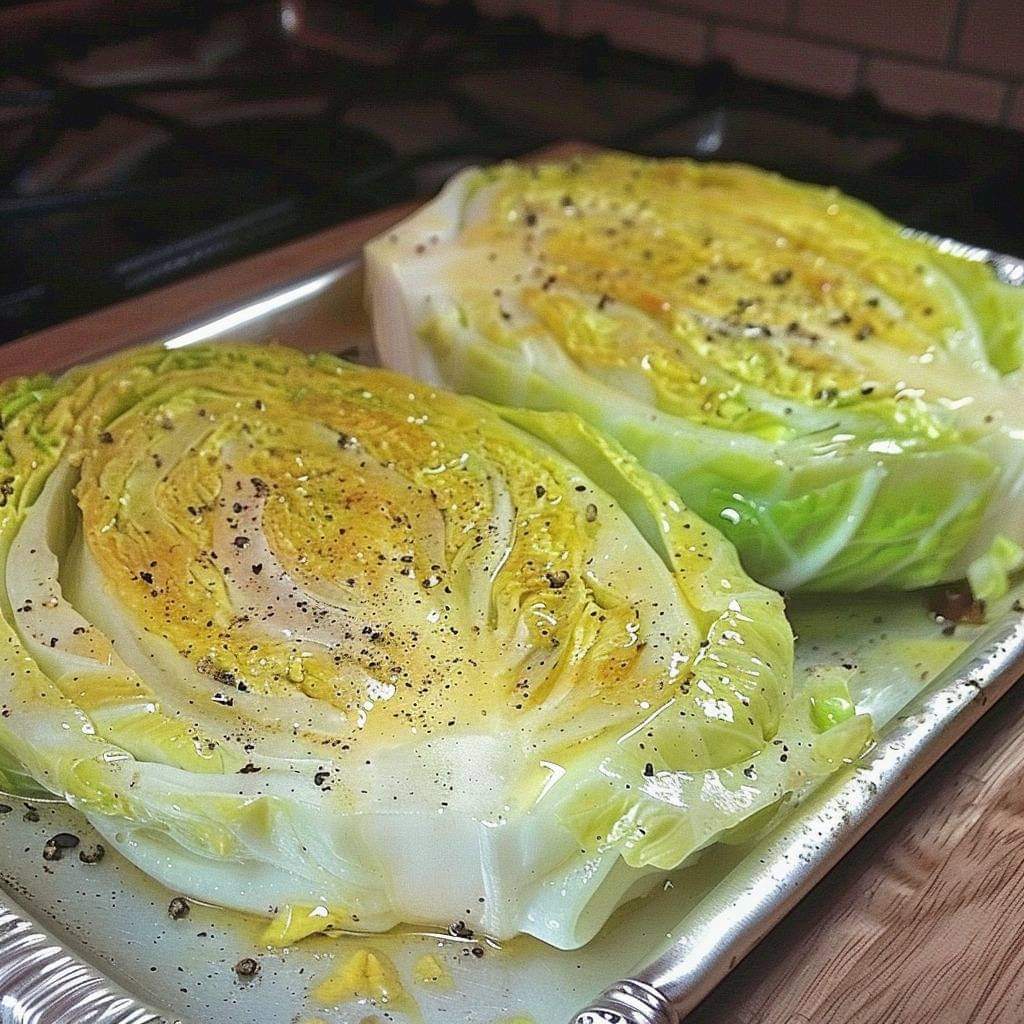 Vegan baked cabbage steaks
