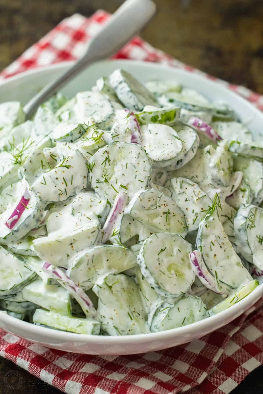 Cucumber Salad with Dill and Red Onion