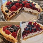 Keto Red and Blue Cheesecake Tart