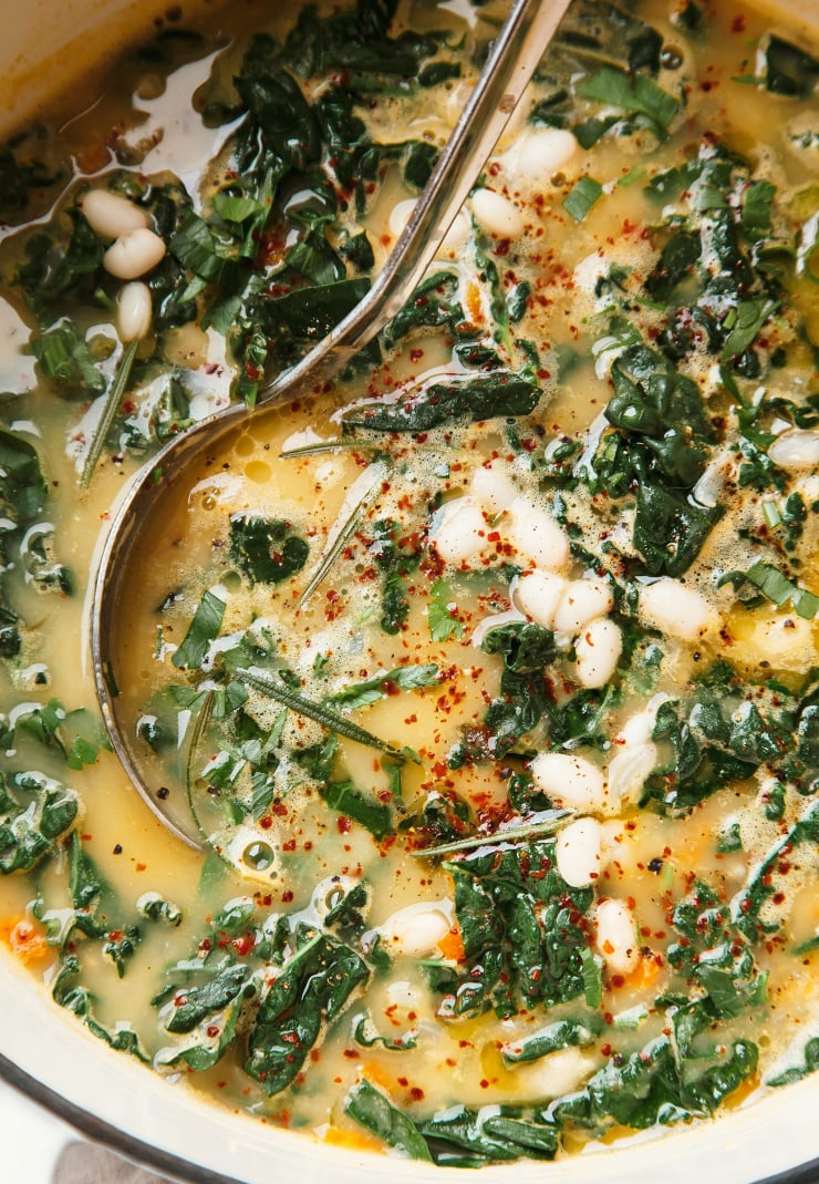 Creamy White Bean Soup with Kale, Rosemary & Lemon Recipe