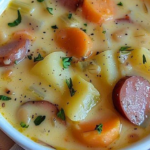 KETO KIELBASA SOUP WITH CAULIFLOWER