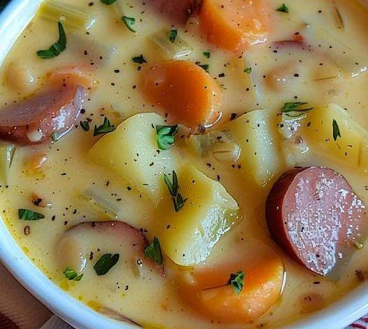 KETO KIELBASA SOUP WITH CAULIFLOWER