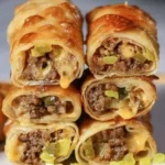 KETO CHEESEBURGER EGG ROLLS