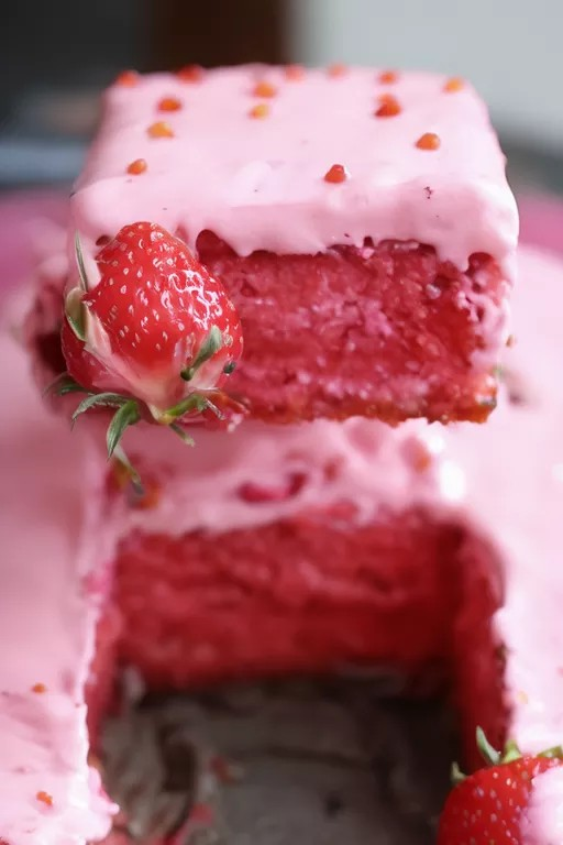 Keto Double Strawberry Cake