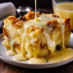 Keto Bread Pudding with Vanilla Sauce