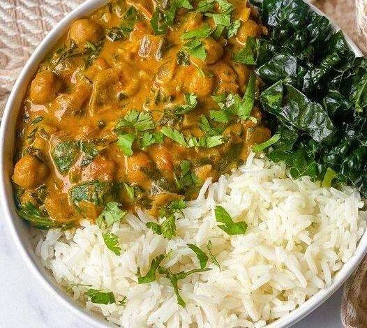 Homemade Chickpea spinach curry😋