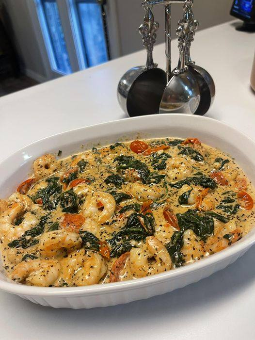 Keto Creamy Tuscan Shrimp: