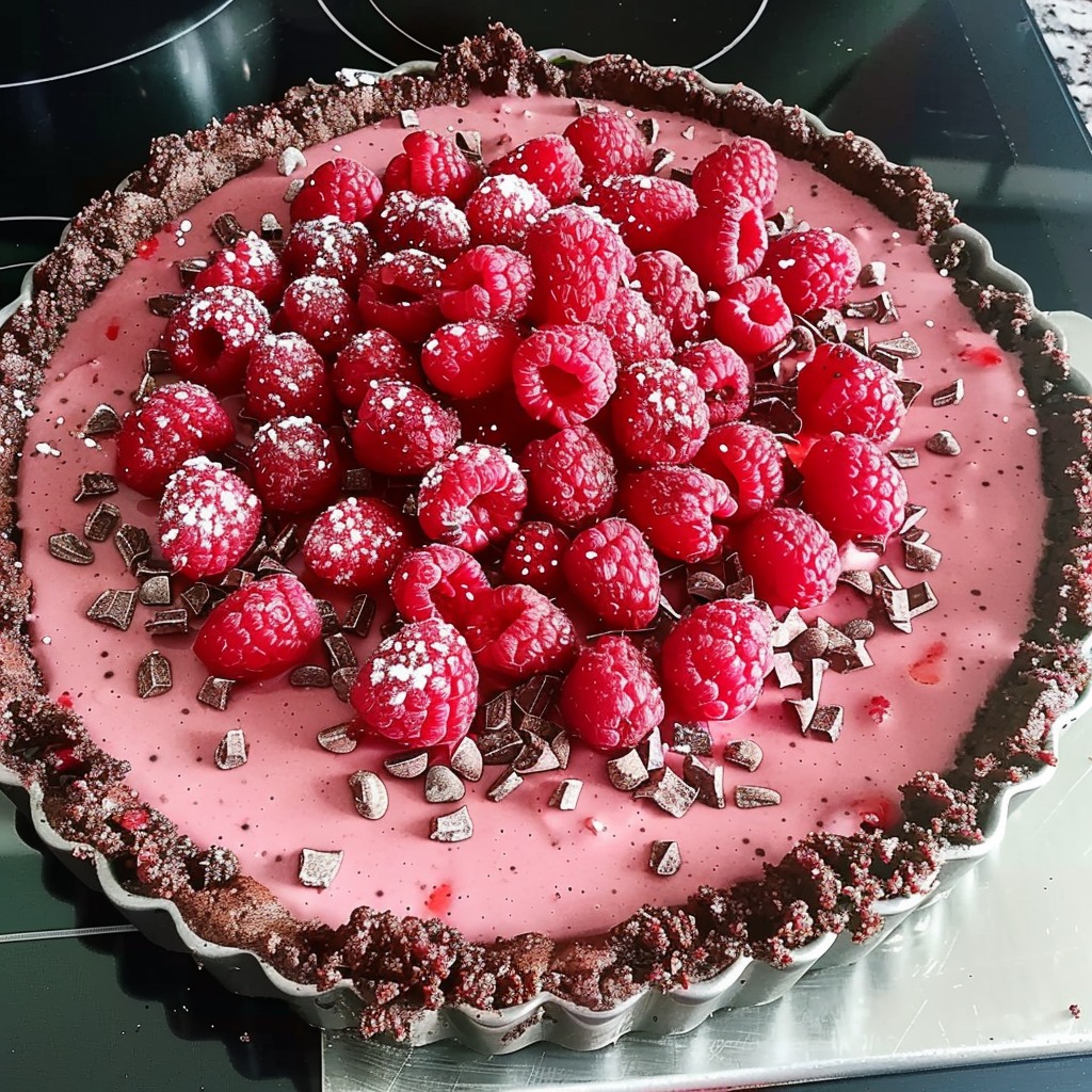 vegan raspberry chocolate tarte