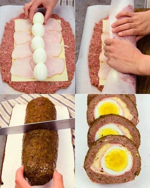 Keto Egg Stuffed Meatloaf