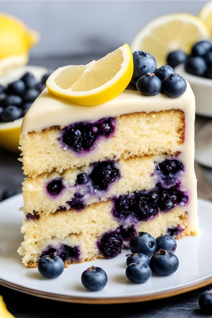 Vegan Lemon Blueberry Cake