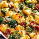 Cheesy Broccoli and Cauliflower Bake