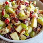 Apple Salad with Honeycrisp Apples, Celery, Grapes, Pecans, and Dried Cranberries