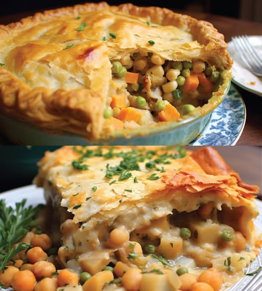 Chickpea and potato pot pie