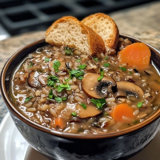 Vegan Mushroom and Wild Rice Soup Recipe