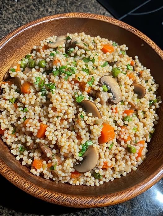 Vegan Pearl Couscous with Vegetables