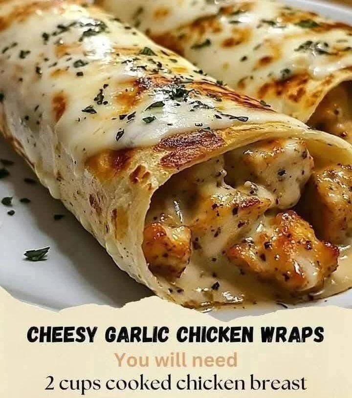 Cheesy Garlic Chicken Wraps