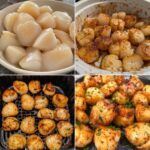 Crispy Lemon Garlic Air Fryer Scallops