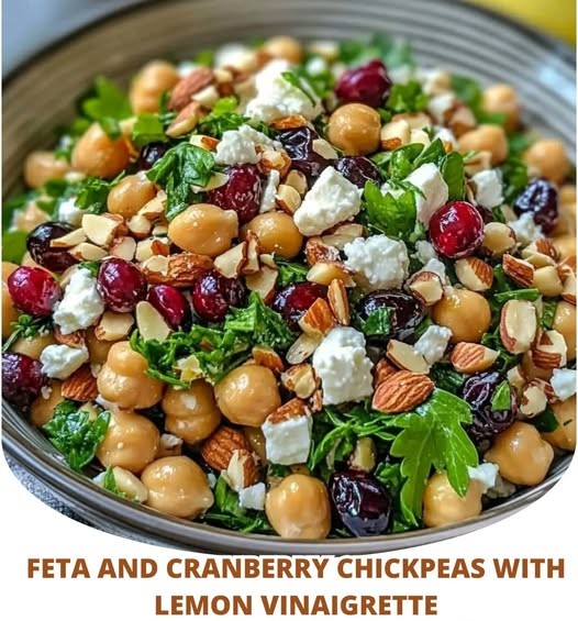 Cranberry Chickpeas with Lemon Vinaigrette