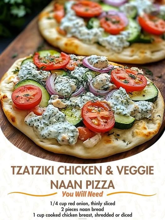 Tzatziki Chicken & Veggie Naan Pizza (WW SmartPoints)