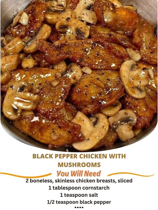 Black Pepper Chicken with Mushrooms