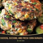 Chicken, Zucchini, and Fresh Corn Burgers with Tomato-Cucumber Relish