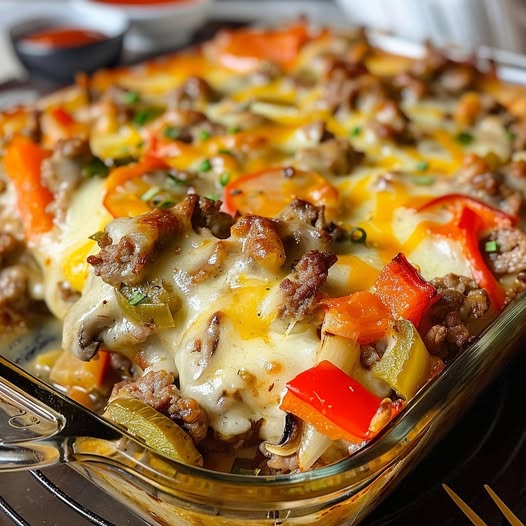 Philly Cheesesteak Casserole recipe