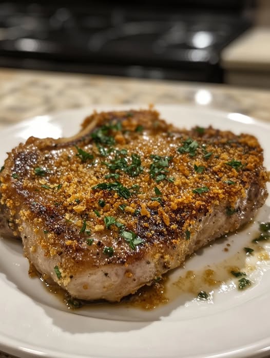 Keto Parmesan Crusted Pork Chops!