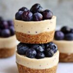 Mini Raw Vegan Lemon and Blueberry Cheesecakes