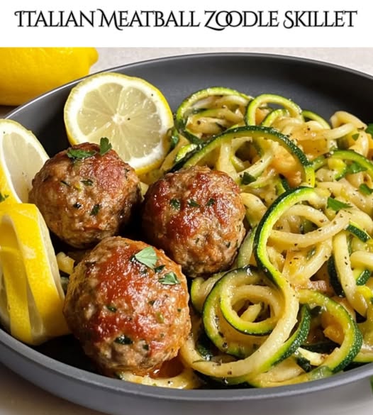 Italian Meatball Zoodle Skillet