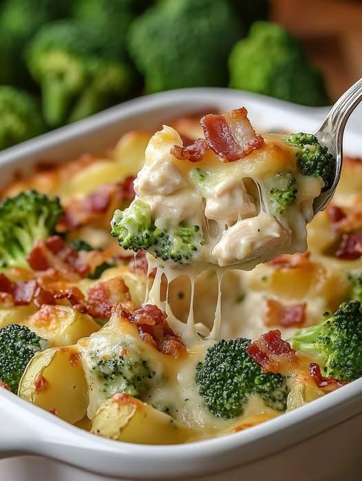 Keto Chicken Cheese Broccoli Casserole