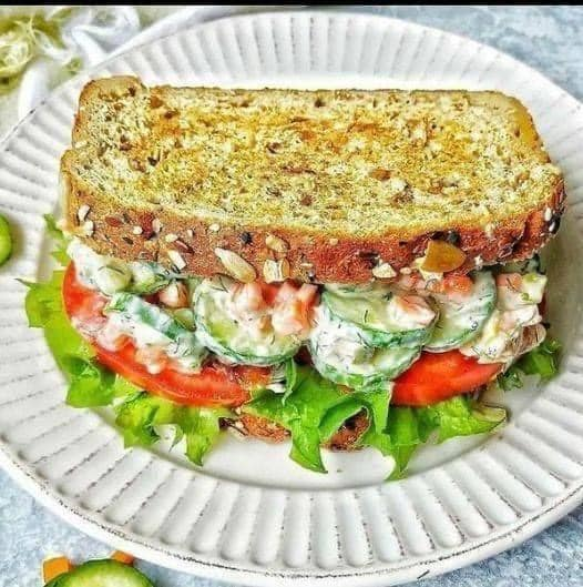 CREAMY CUCUMBER SALAD SANDWICH,
