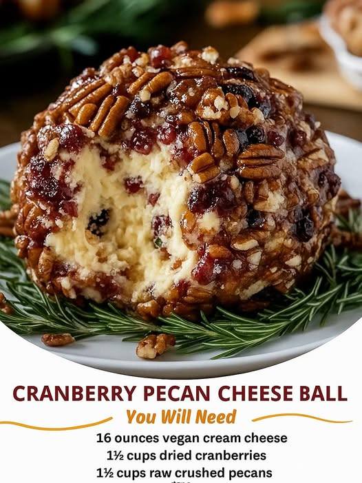Vegan Cranberry Pecan Cheese Ball