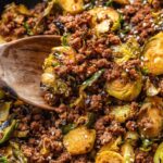 Spicy Ground Beef & Brussels Sprouts Skillet