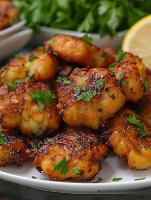 Lemon Garlic Chickpea Fritters
